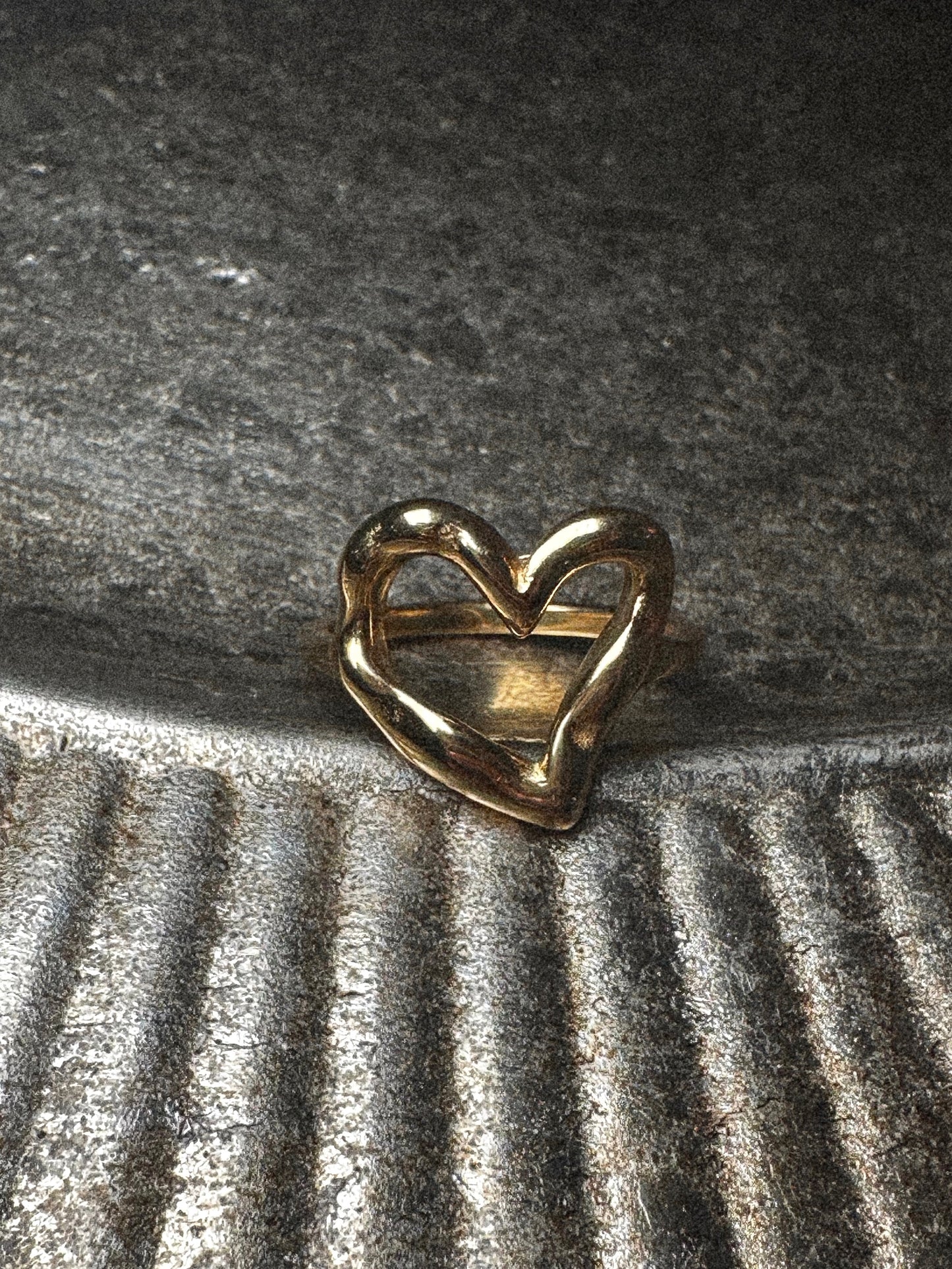 Hammered Heart Ring