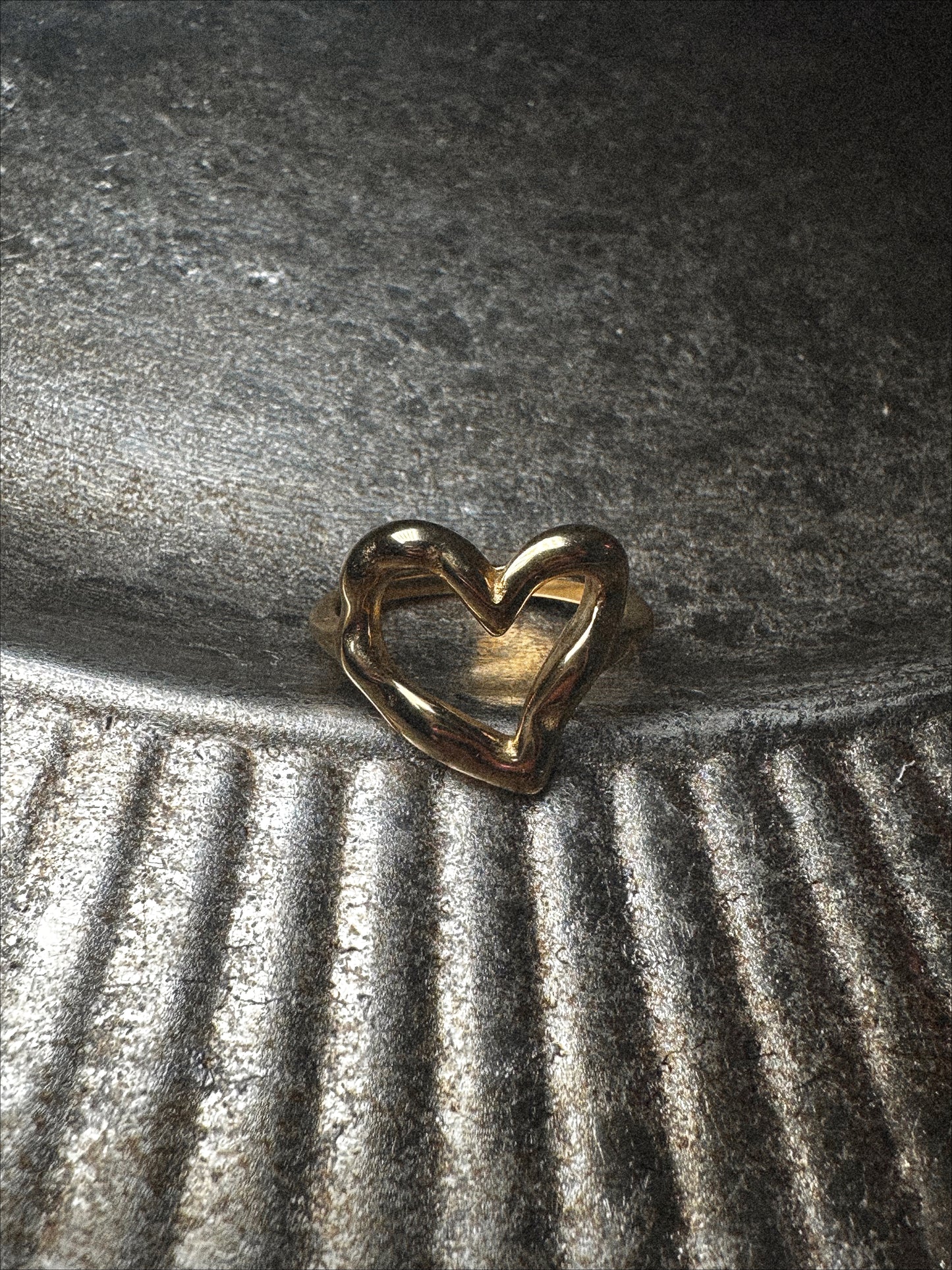 Hammered Heart Ring